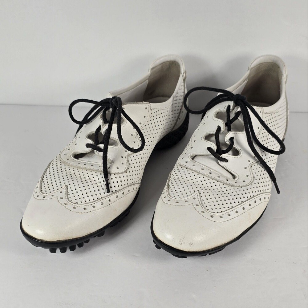 Walter Genuin Jamie Women's Genuine White Leather Golf Shoes Size 7.5 Italy